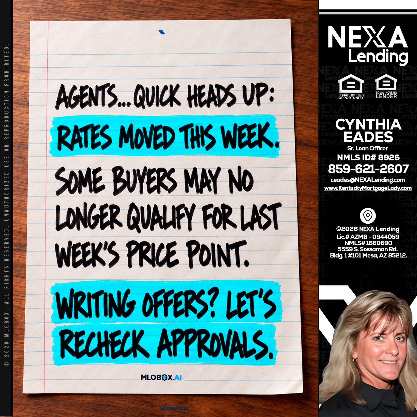 AGENTS - Cynthia Eades -Sr. Loan Officer