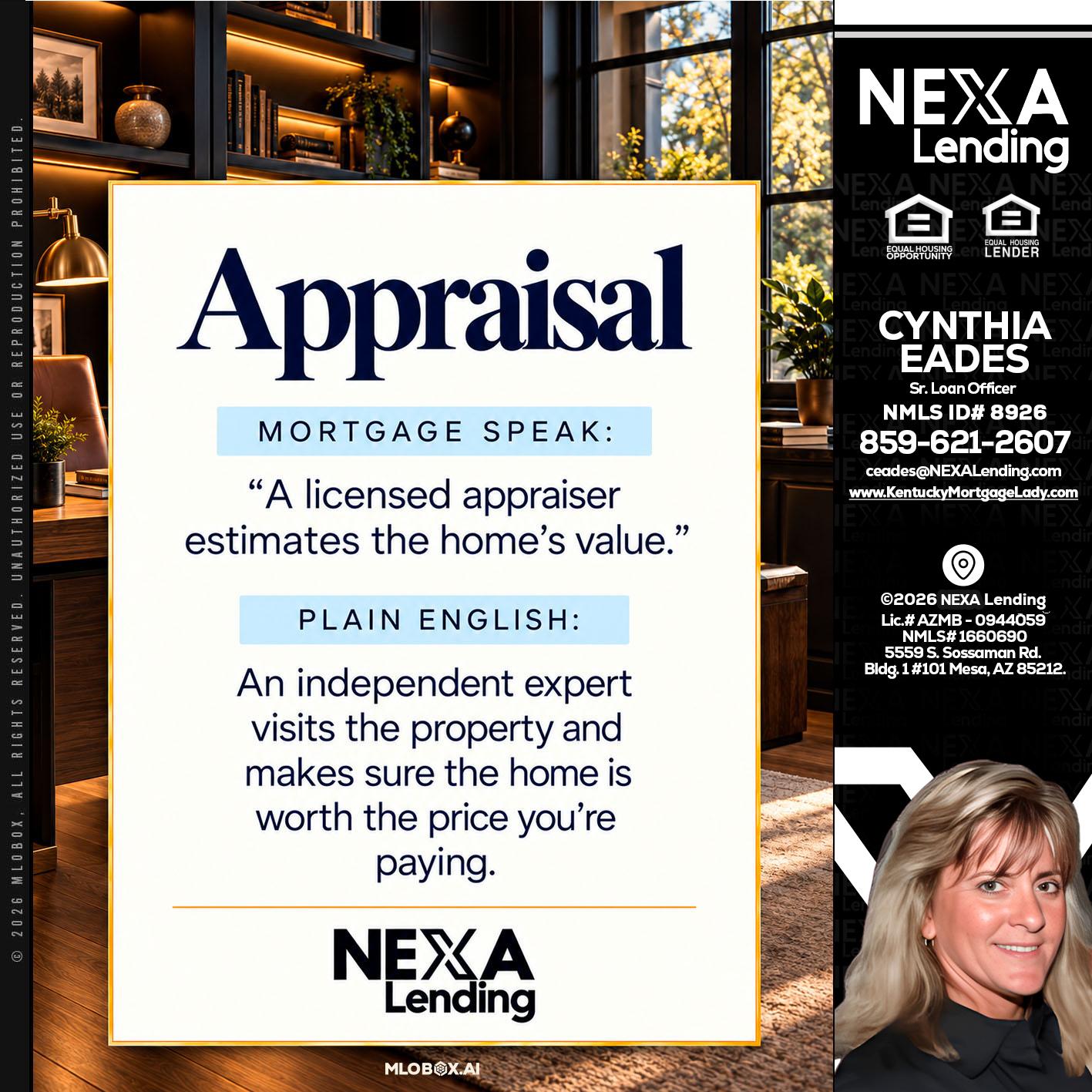 appraisal - Cynthia Eades -Sr. Loan Officer