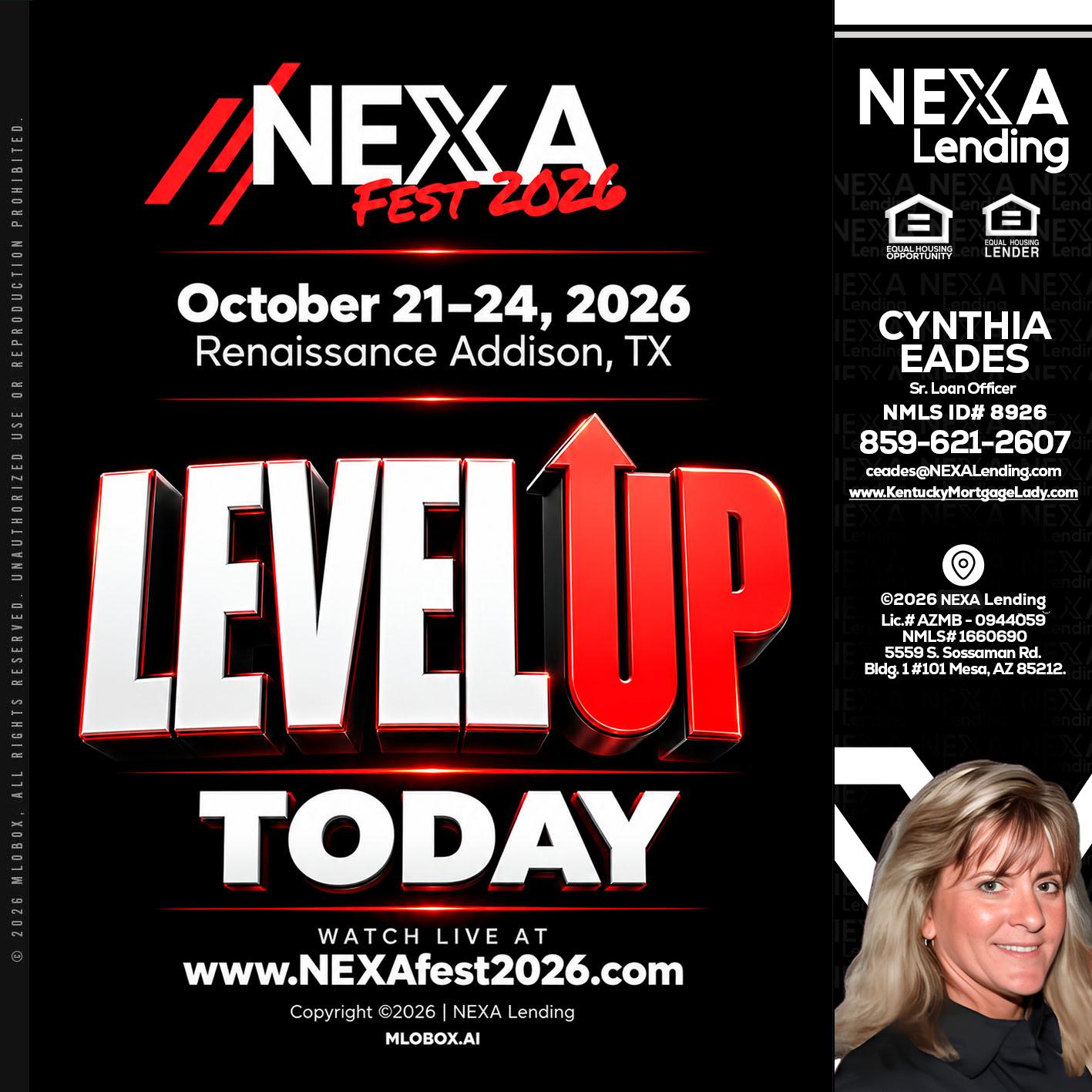 LEVEL UP TODAY - Cynthia Eades -Sr. Loan Officer